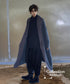 Contrast Color Long Knit Jacket